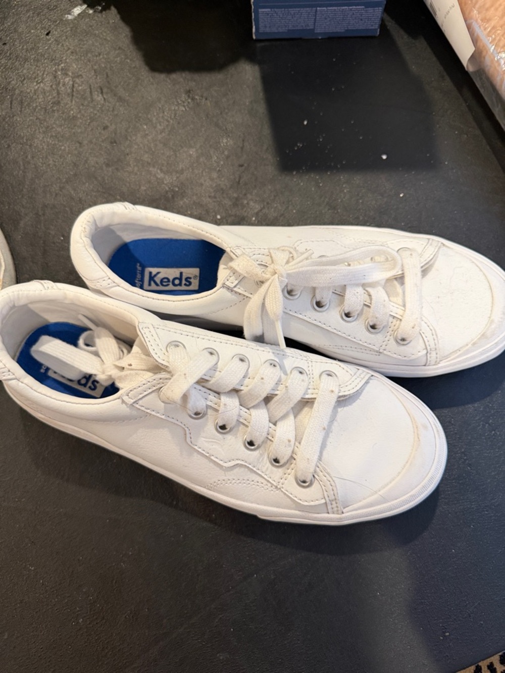 Keds Women’s White Leather Lace-Up Sneakers